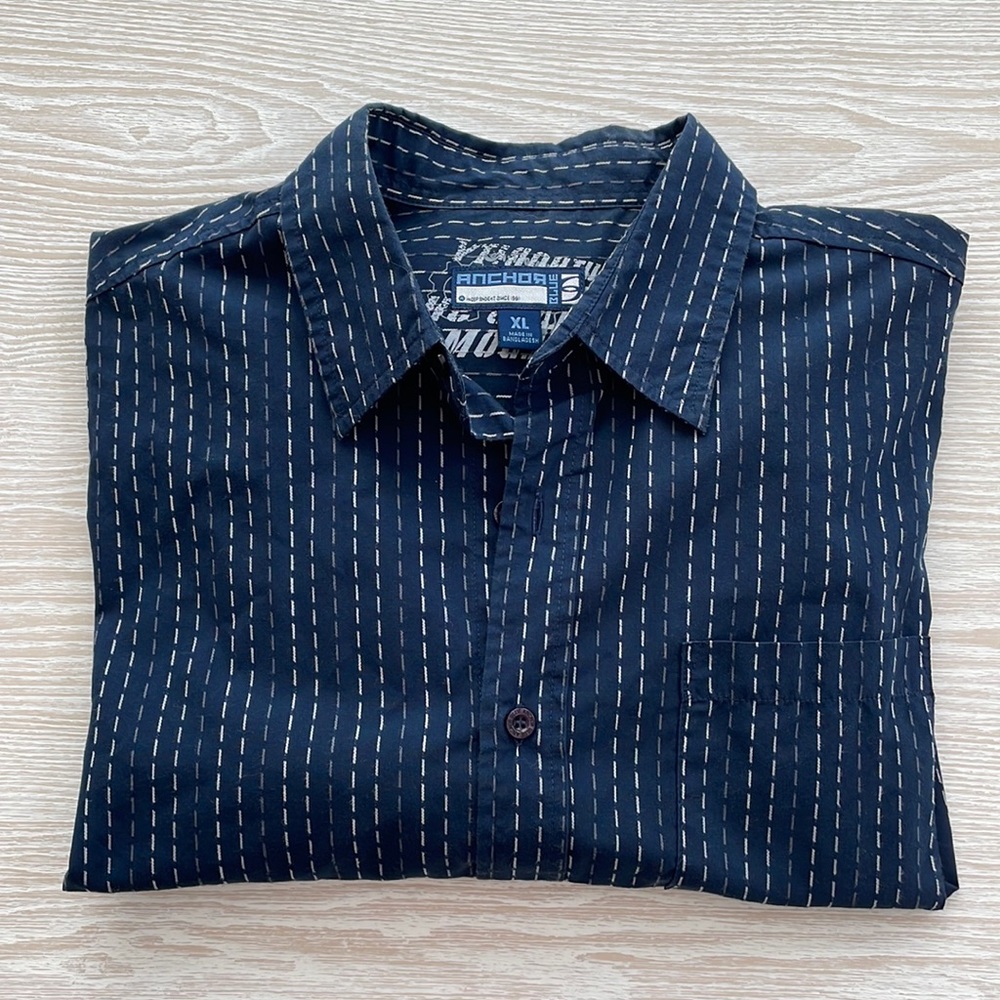 Anchor Blue Button Down XL